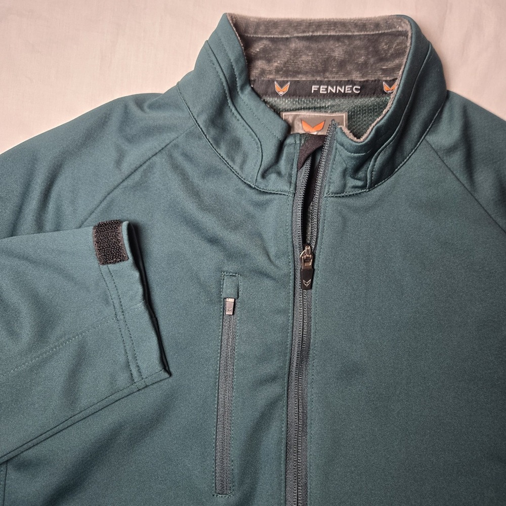 Fennec Golf Jacket Mens Medium Full Zip Softshell Windbreaker Green‎ Pockets EUC